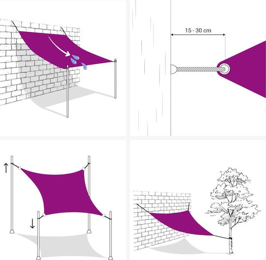 vidaXL Πανί Σκίασης Κίτρινο 6x6m 160gr/m²