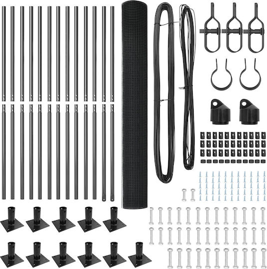 vidaXL Garden Fence Post Metal 150cm 2 Pieces Gray