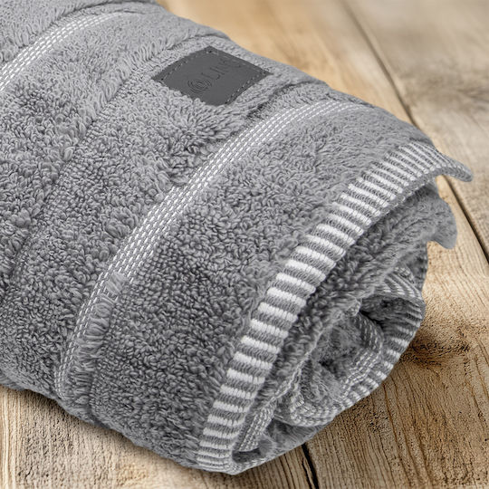Lino Home Πετσέτα Σώματος Loomline 80x150εκ. Γκρι Βάρους 600gr/m²