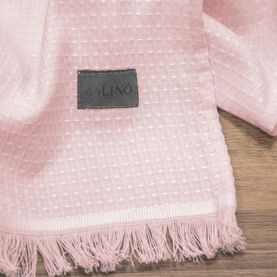 Lino Home Geschirrtuch aus 100% Baumwolle in Rosa Farbe 40x60cm