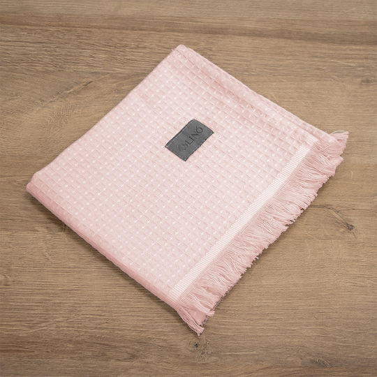 Lino Home Geschirrtuch aus 100% Baumwolle in Rosa Farbe 40x60cm