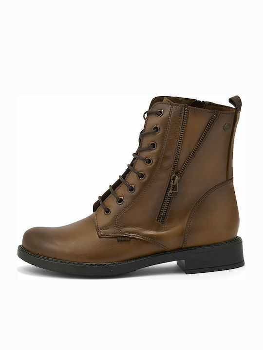 Leather Women's Ankle Boots Tabac Brown