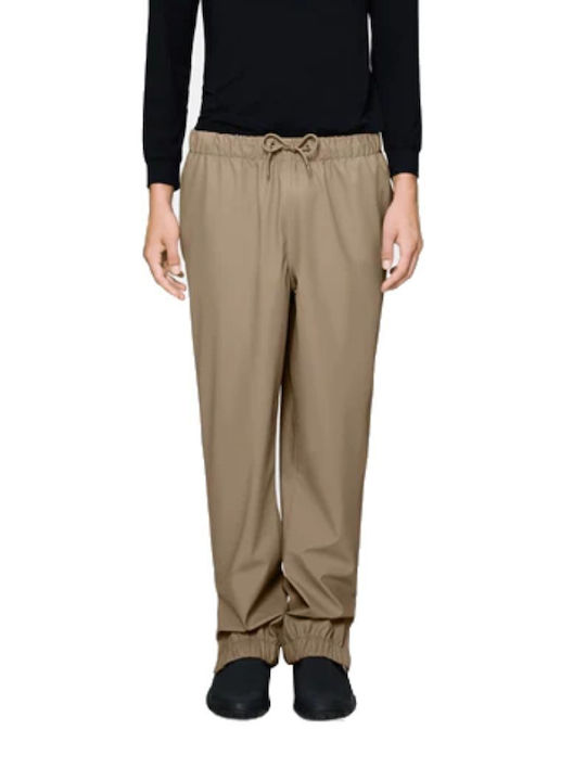 Damen Stoff Hose mit Gummizug Beige