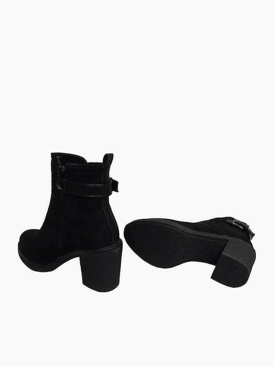 Wildleder Stiefeletten Damen Schwarz