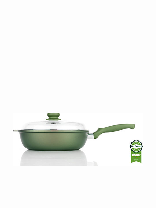 Risoli Dr.Green Pan With Lid made of Cast Aluminum with Non-Stick Coating 28cm