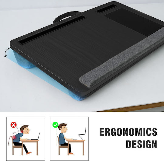 Tabelul pentru Laptop până la 17" 55x34 cm with mouse holder and forearm support with double ventilation cushions