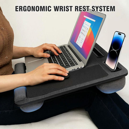 Tabelul pentru Laptop până la 17" 55x34 cm with mouse holder and forearm support with double ventilation cushions