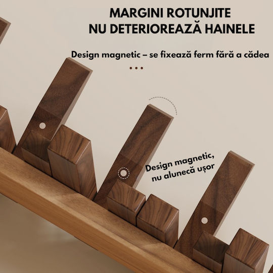 Wandhalterung Hölzernes 8 Haken Braune 53x20cm