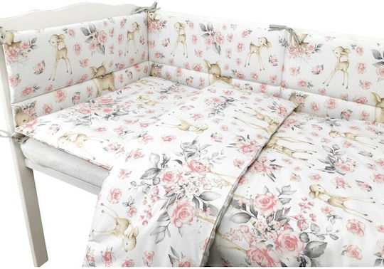 MimiNu Baby Crib Bedding Set 5pcs Sweet Deer Pink