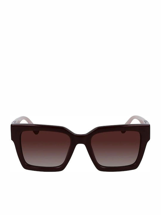 Karl Lagerfeld Sunglasses Burgundy with Acetate Frame & Brown Lens