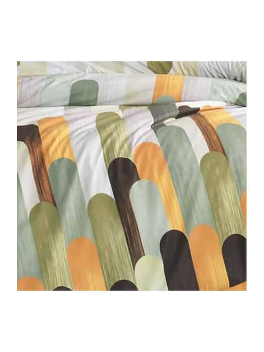 Pucioasa Set Husă de Pilotă Bumbac Single cu Față de Pernă & 1 Cearsaf 160x220 Verde