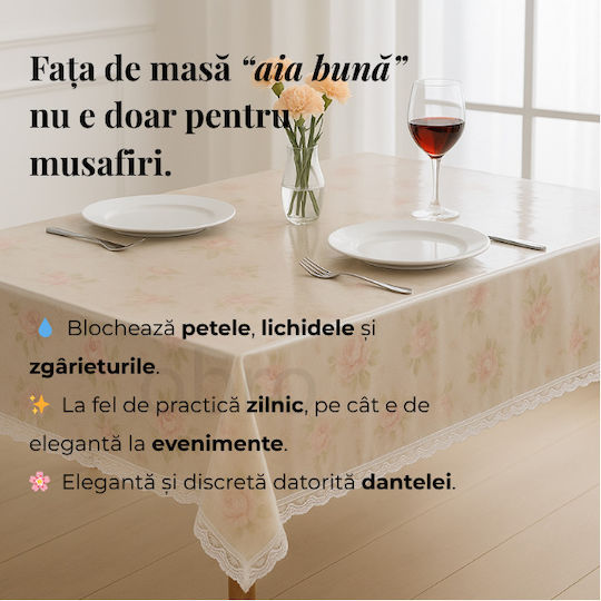 Față De Masă Cu Dantelă Rezistentă La Pete Transparentă 130x180 Cm Față De Masă Cu Dantelă Rezistentă La Pete Transparentă 130x180 Cm