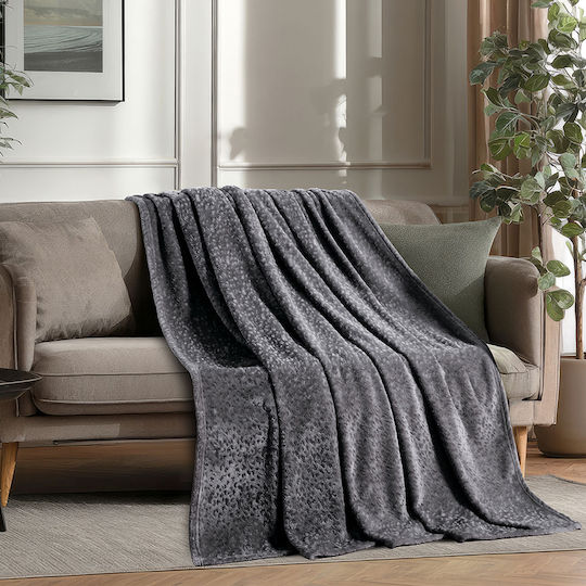 Melinen Giza Dreisitzer-Sofa Wurf Jacquard 170x300cm Dunkelgrau
