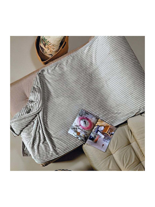 Kentia Sergio Sofa Throw 2 Seater Fleece 180x250cm 22 Gray 000072920
