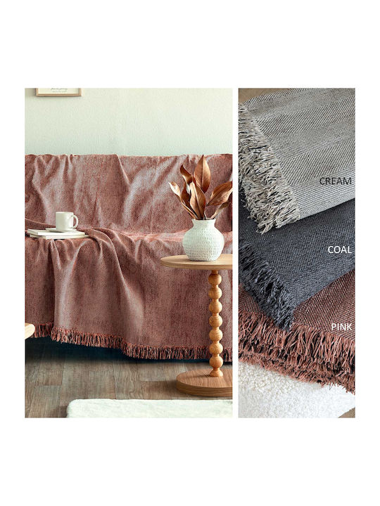 Palamaiki Dora Ριχτάρι Τετραθέσιου Καναπέ Chenille 180x320εκ. Pink
