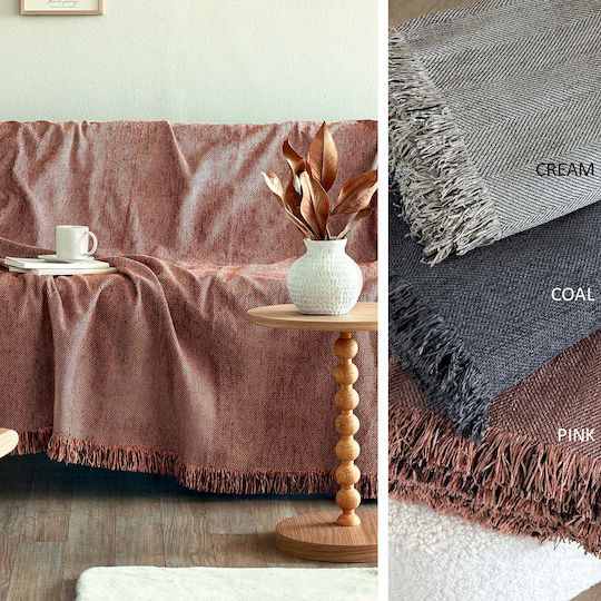 Palamaiki Dora Four-Seater Sofa Throw Chenille 180x320cm Pink