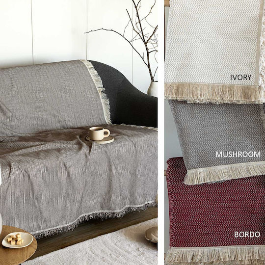 Palamaiki Niki Four-Seater Sofa Throw Chenille 180x320cm Burgundy