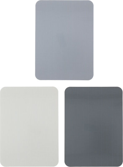Alpina Appliances Rectangular Plastic Chopping Board Set Gray 38x29cm 3pcs
