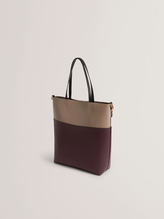 Leather Women's Bag Shopper Shoulder Burgundy