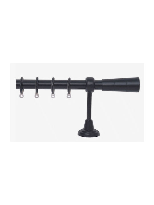 Import Hellas Metallic Curtain Pole No1 Single Φ25mm 200cm Black