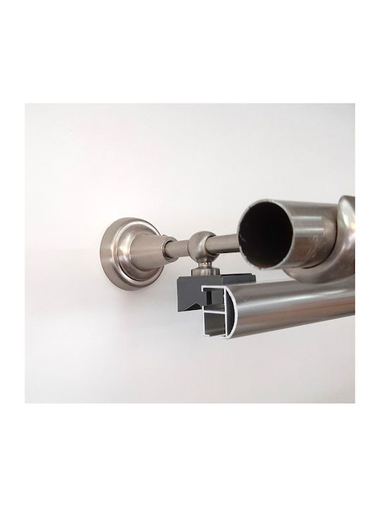Import Hellas Metallic Curtain Pole Νo1 Single Φ25mm 160cm Silver