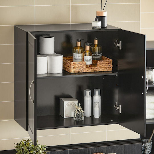 SoBuy Badezimmerschrank B60xT30xH60cm Schwarz