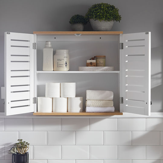 SoBuy Bathroom Cabinet L19xW19xH56cm White