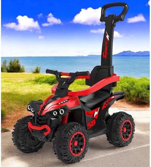 BabyMix Mega Quad Mașină Ride On Cu Mâner Pentru Părinți Pentru 12+ Luni Cu Sunete Roșie