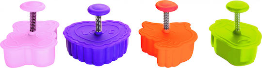 Set 4 Inele Pentru Torturi Ziua Îndrăgostiților Accesorii Ibili Plastic 5 Cm Multicolor
