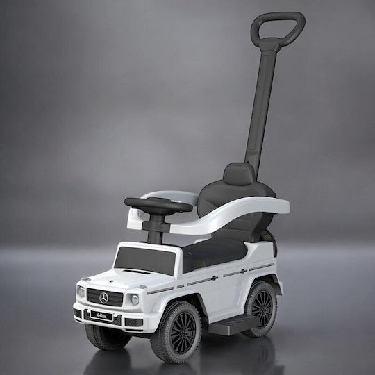 BabyMix Mercedes Benz G-Class G63 Mașină Ride On Cu Mâner Pentru Părinți Pentru 24+ Luni Albă
