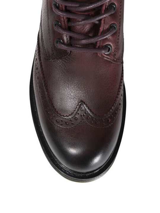 John Doe Sixty Γυναικείες Μπότες Μηχανής Δερμάτινες Αδιάβροχες Bordeaux Budapest