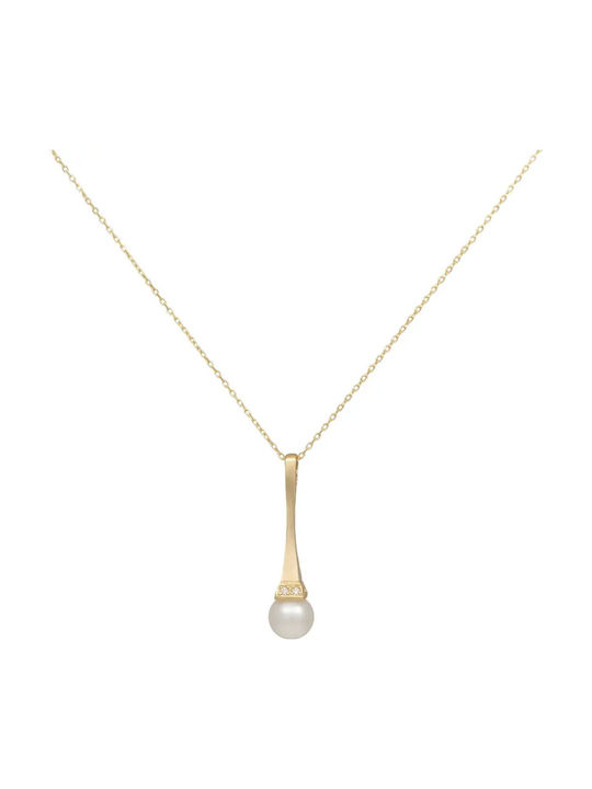 Colier din Aur 14K cu Perle & Zirconiu Colier din Aur 14K cu Perle & Zirconiu