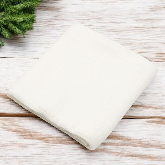 New Baby Pătură Pepinieră Swaddling pături 100% bumbac Albă 60x60cm