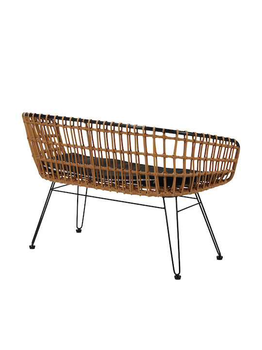 Naoki Two-Seater Sofa Outdoor Rattan with Pillows 120x55x79cm