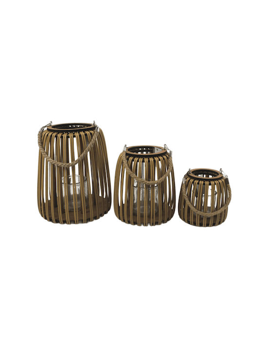 keleman Φαναράκι Rattan Καφέ 20x20x23.5εκ.