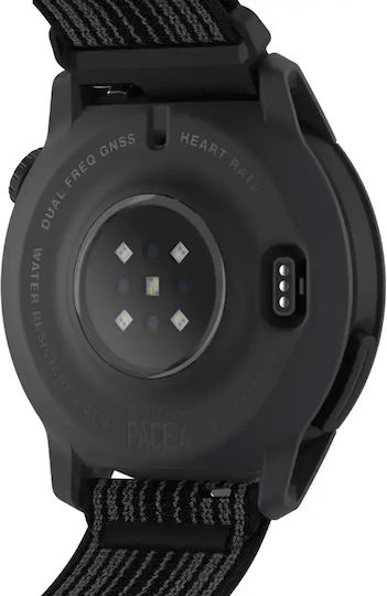 Coros Pace 4 43mm Αδιάβροχο Smartwatch με Παλμογράφο (Black Nylon Band)