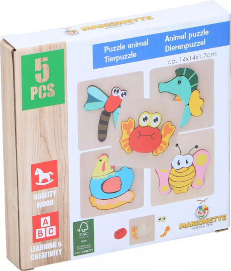 Дървено Детски Пъзел 5бр Marionette Wooden Toys