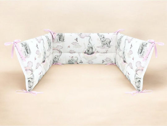 Qmini Crib Bumpers Classic Inside Pink 30x210cm