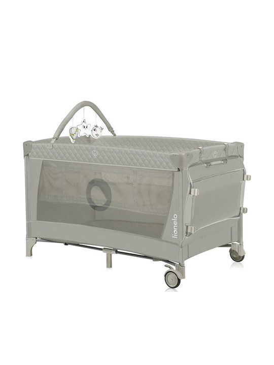 Lionelo Flower Loc de joacă 2 Nivele cu Schimbător & Saltea Bej 60x120cm
