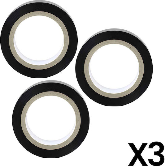Avizar Pack 3 Electrical Insulating Tapes 1.7cm X 6.4m Resistant Flexible Black