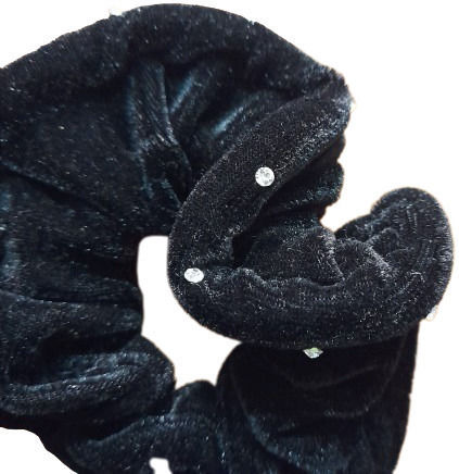 Elastic de Păr Scrunchy Catifea Negru S11792
