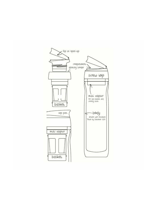 Timolino Omni Tritan Venti Πλαστικό Παγούρι 400ml Μαύρο