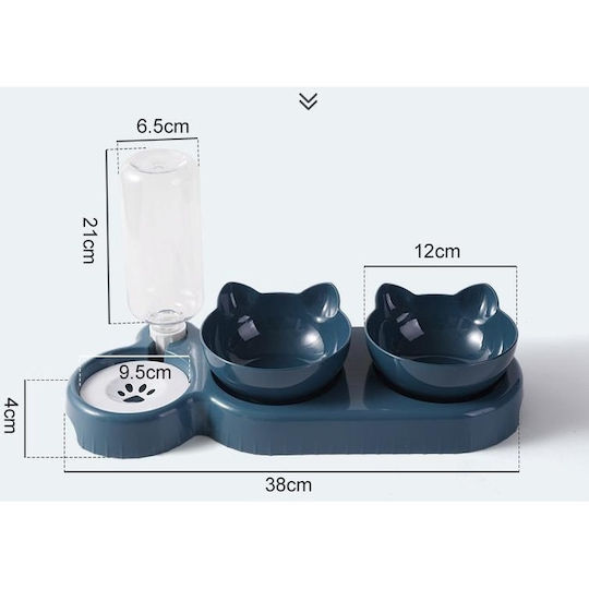 Automat Bol Mâncare & Apă pentru Câine & Pisică în Culoare Transparent