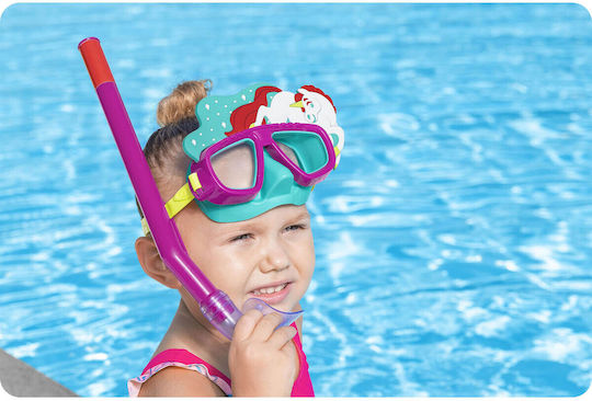Bestway Aquapals Silicone Diving Mask with Snorkel Kids Purple/Turquoise
