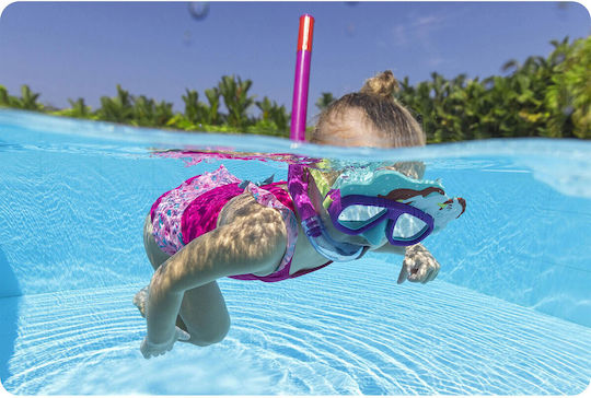 Bestway Aquapals Silicone Diving Mask with Snorkel Kids Purple/Turquoise