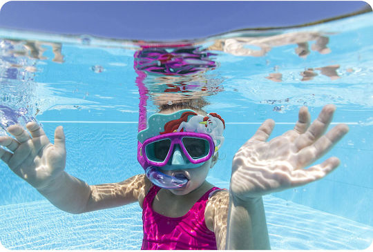Bestway Aquapals Silicone Diving Mask with Snorkel Kids Purple/Turquoise