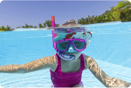 Bestway Aquapals Silicone Diving Mask with Snorkel Kids Purple/Turquoise