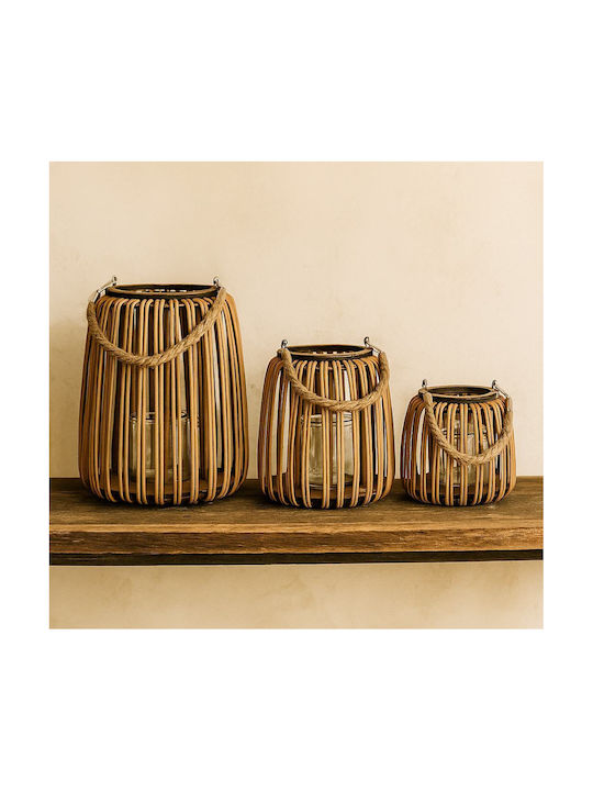 keleman Φαναράκι Rattan Καφέ 16x16x16εκ.