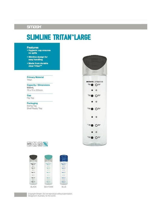 Ecolife Smash Slim Πλαστικό Παγούρι 650ml Διάφανο