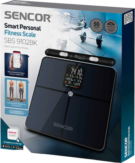 Sencor Smart Bathroom Scale with Body Fat Counter & Bluetooth Brown SBS 9102BK